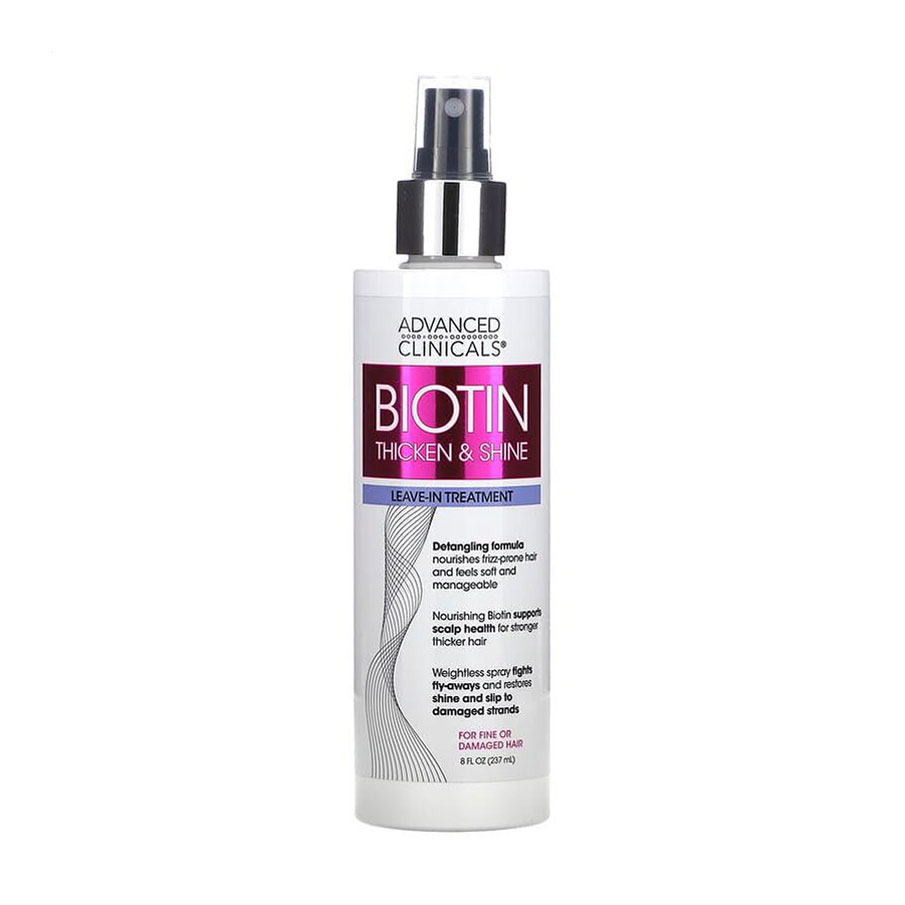 Уцінка! Незмивний спрей для волосся Advanced Clinicals Biotin Thicken &amp; Shine Leave-In Treatment, 237 мл